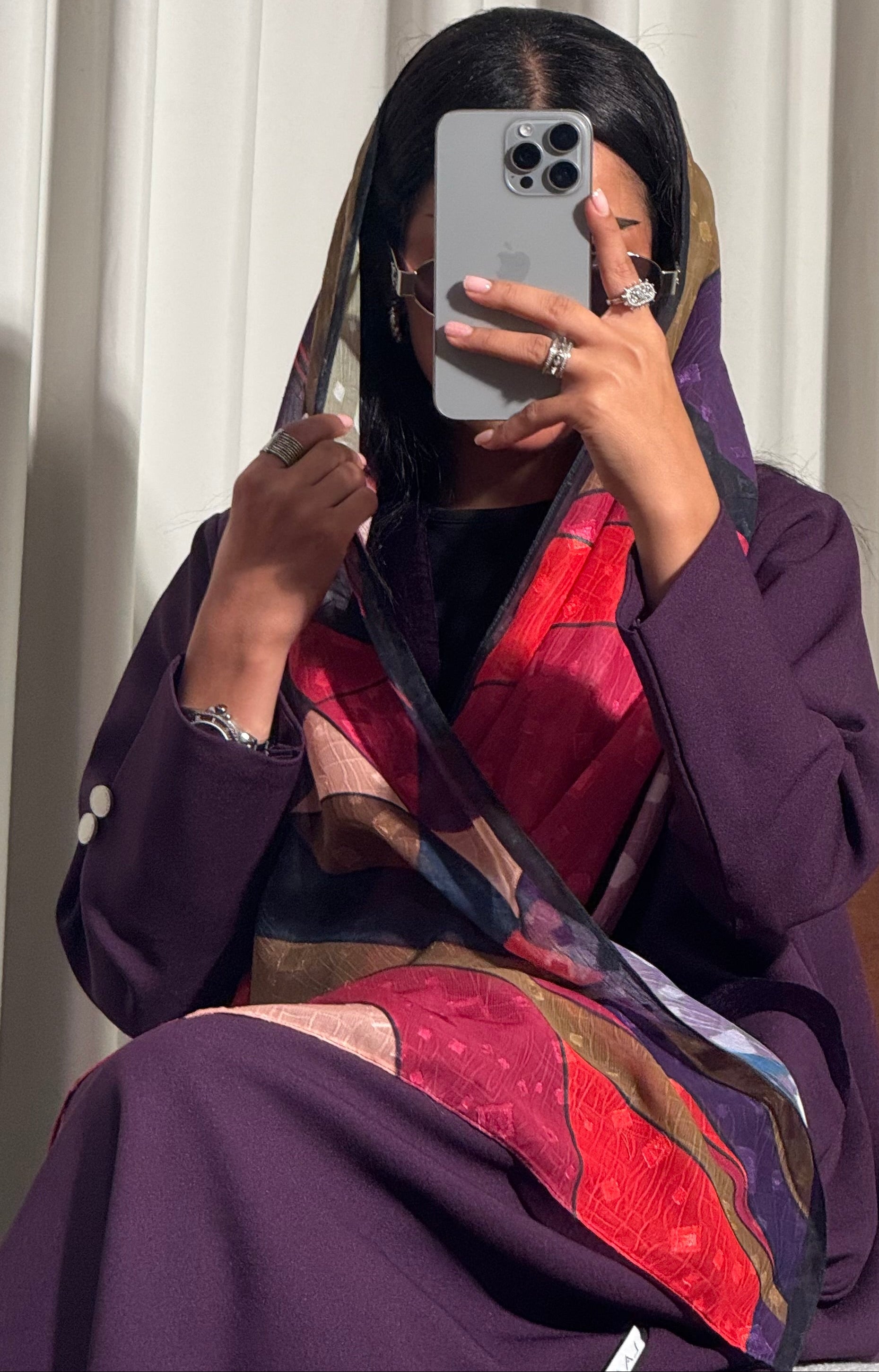 LS188 Purple Blazer A Cut Summer  Abaya