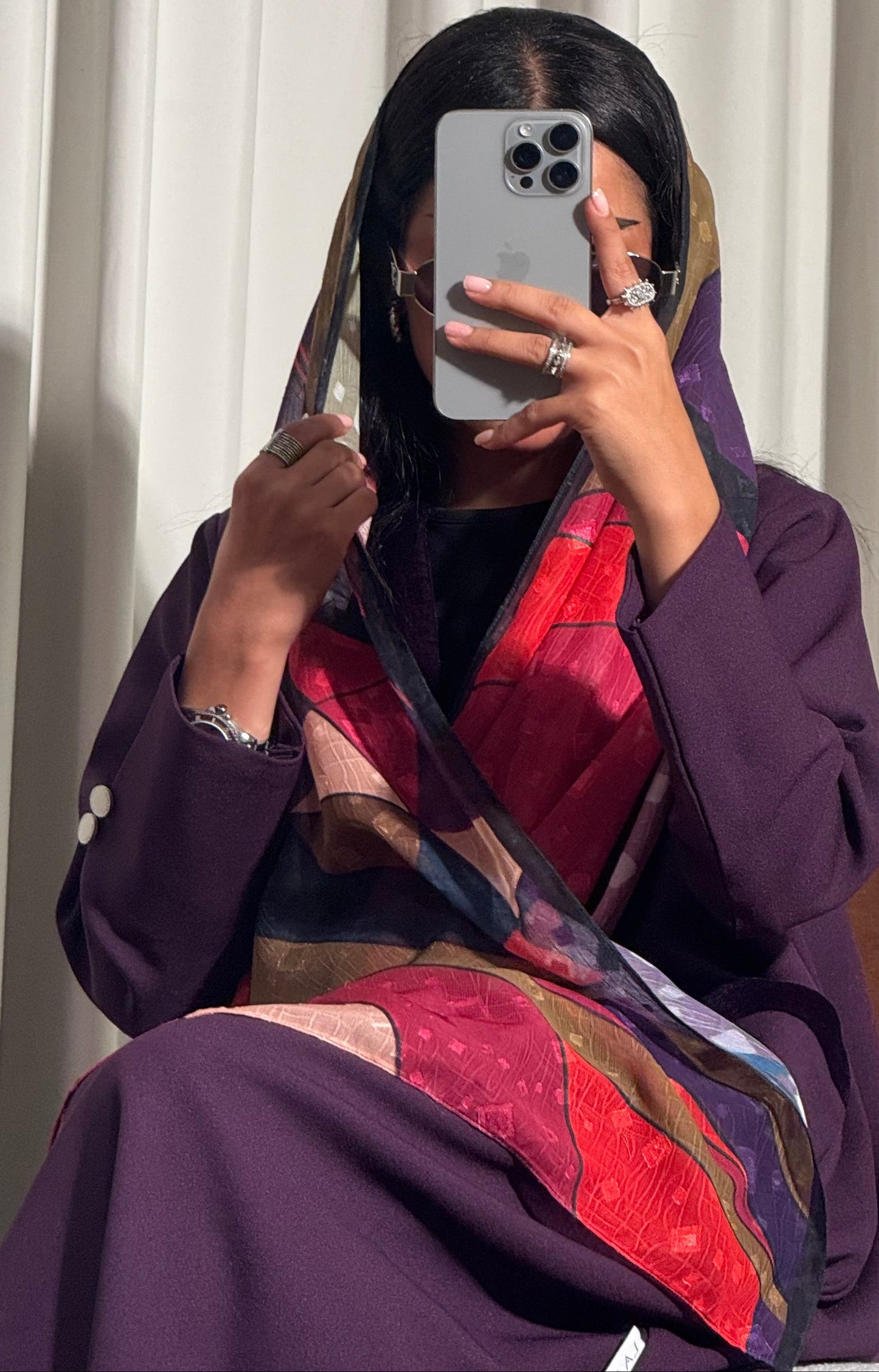 LS188 Purple Blazer A Cut Summer  Abaya