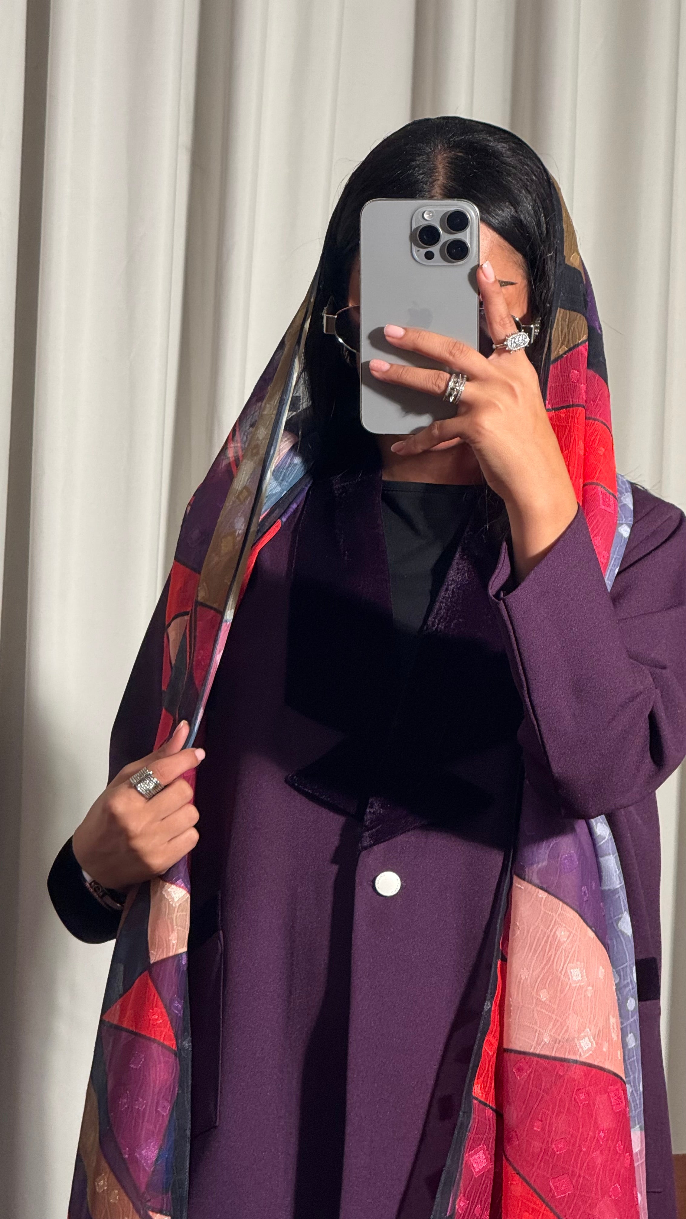 LS188 Purple Blazer A Cut Summer  Abaya