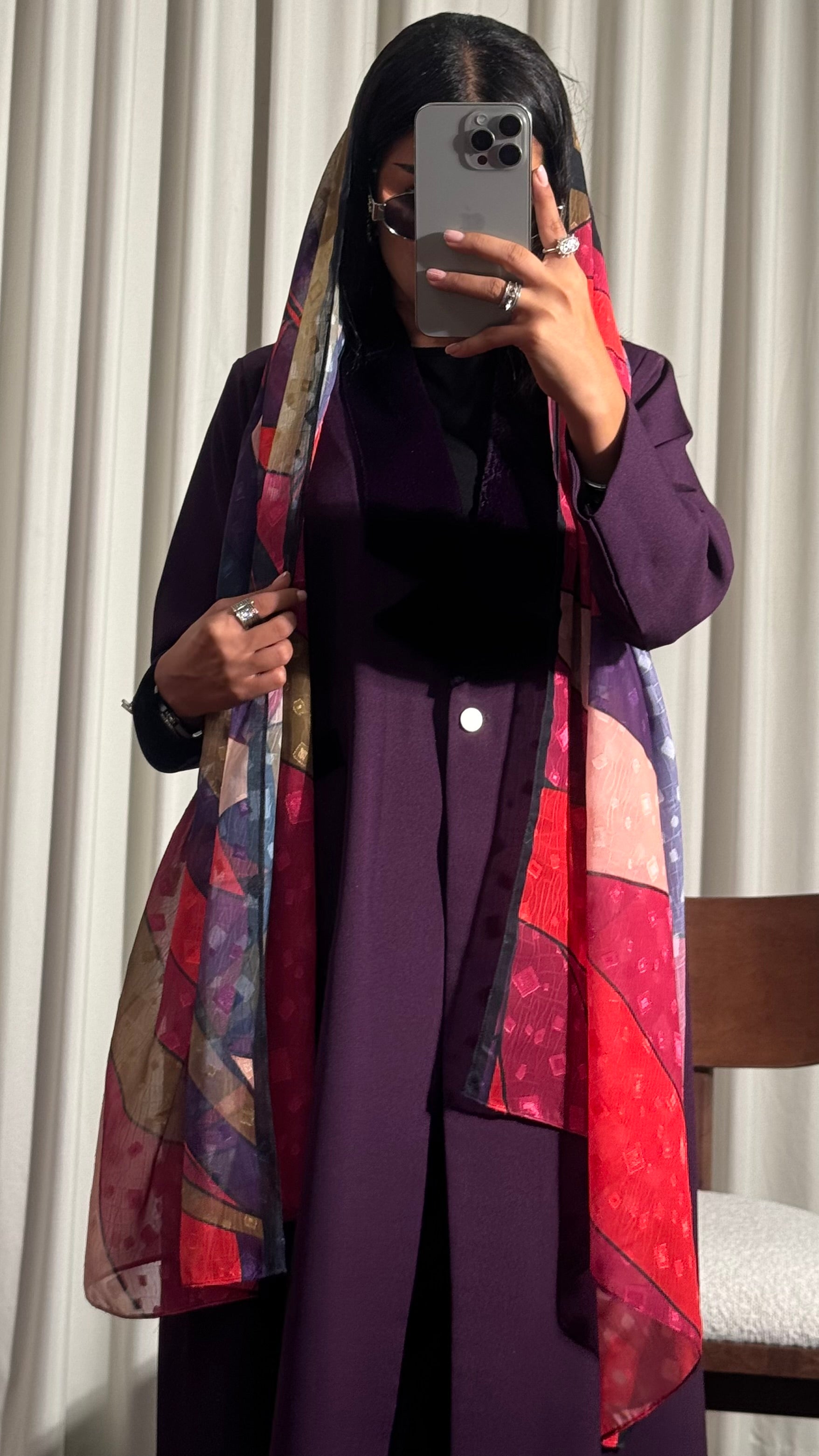 LS188 Purple Blazer A Cut Summer  Abaya