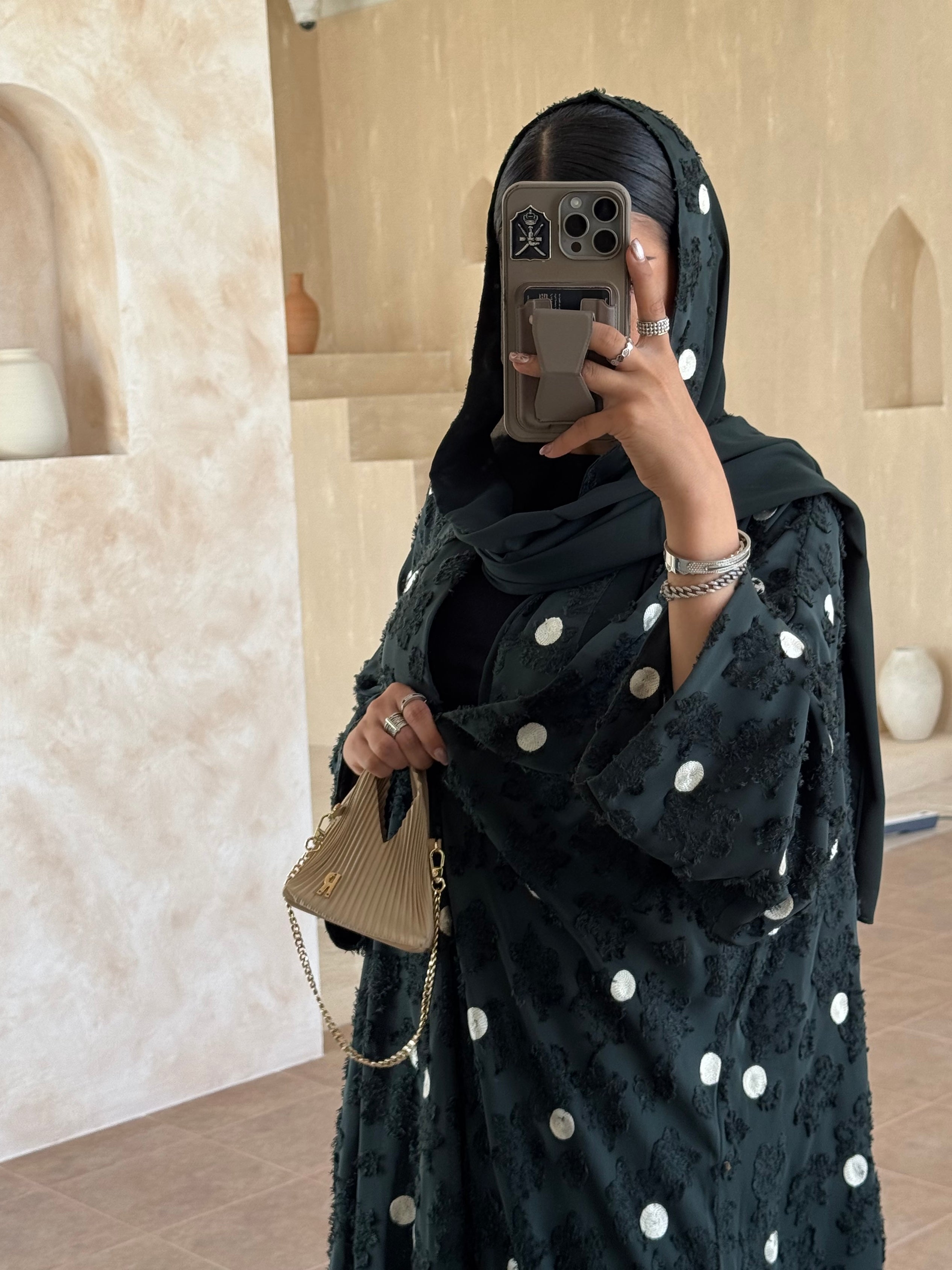 LS162 - Dark Green A Cut Modest Abaya