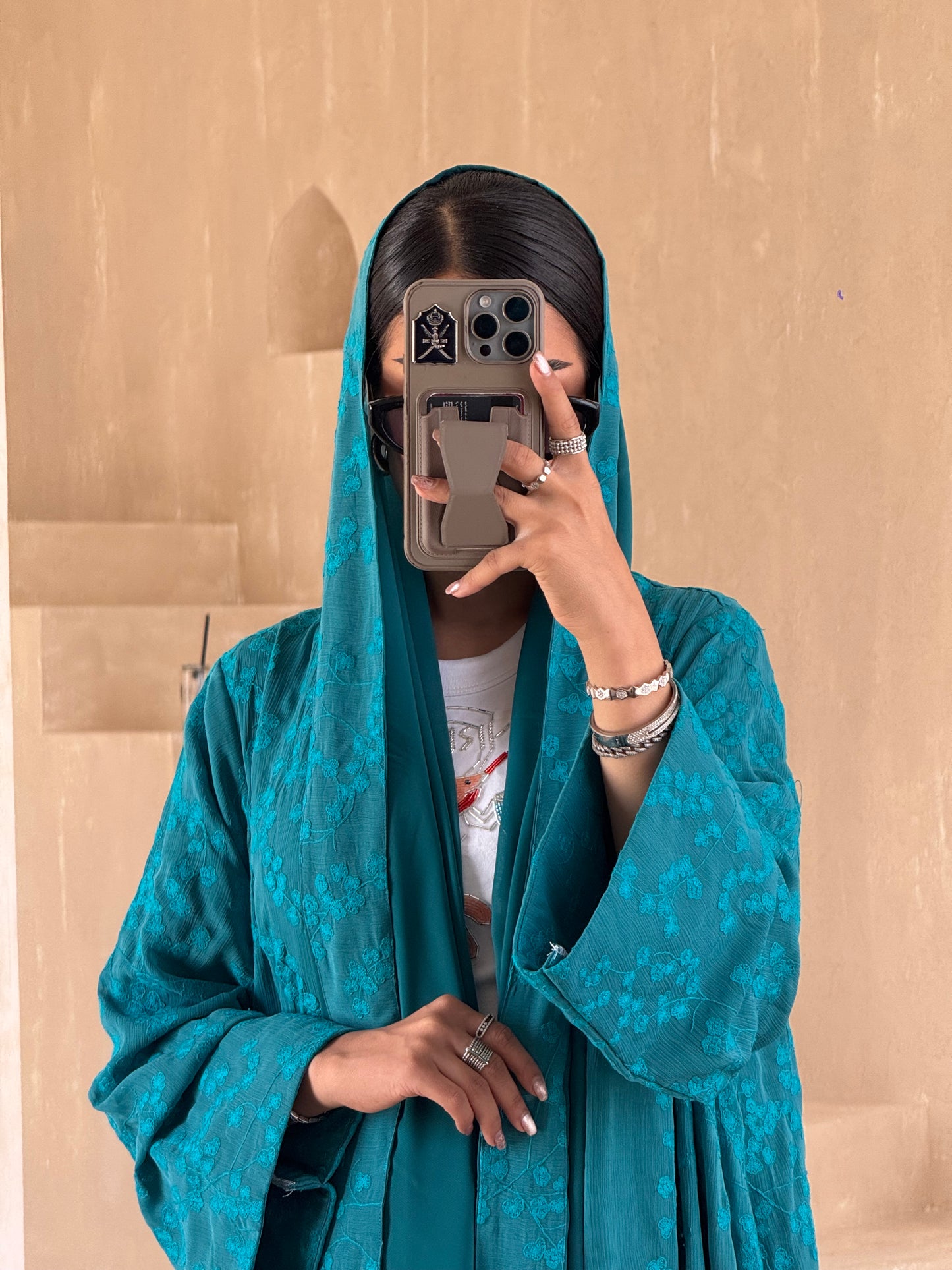 LS161 Turquoise A Cut Modest Abaya