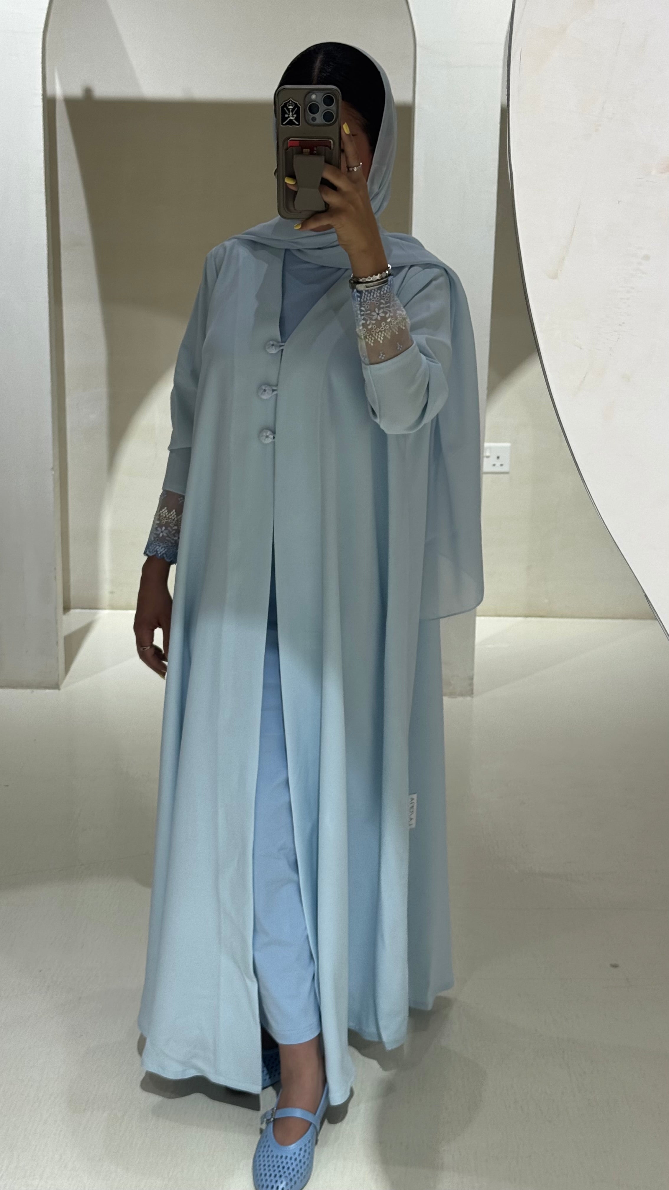 LS164 - Blue A Cut Summer  Abaya