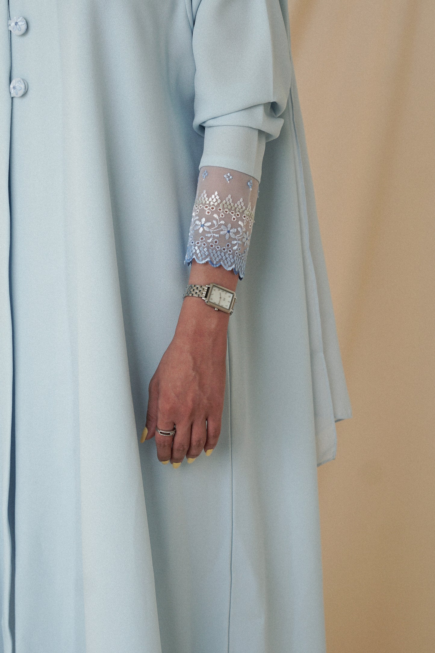 LS164 - Blue A Cut Summer  Abaya