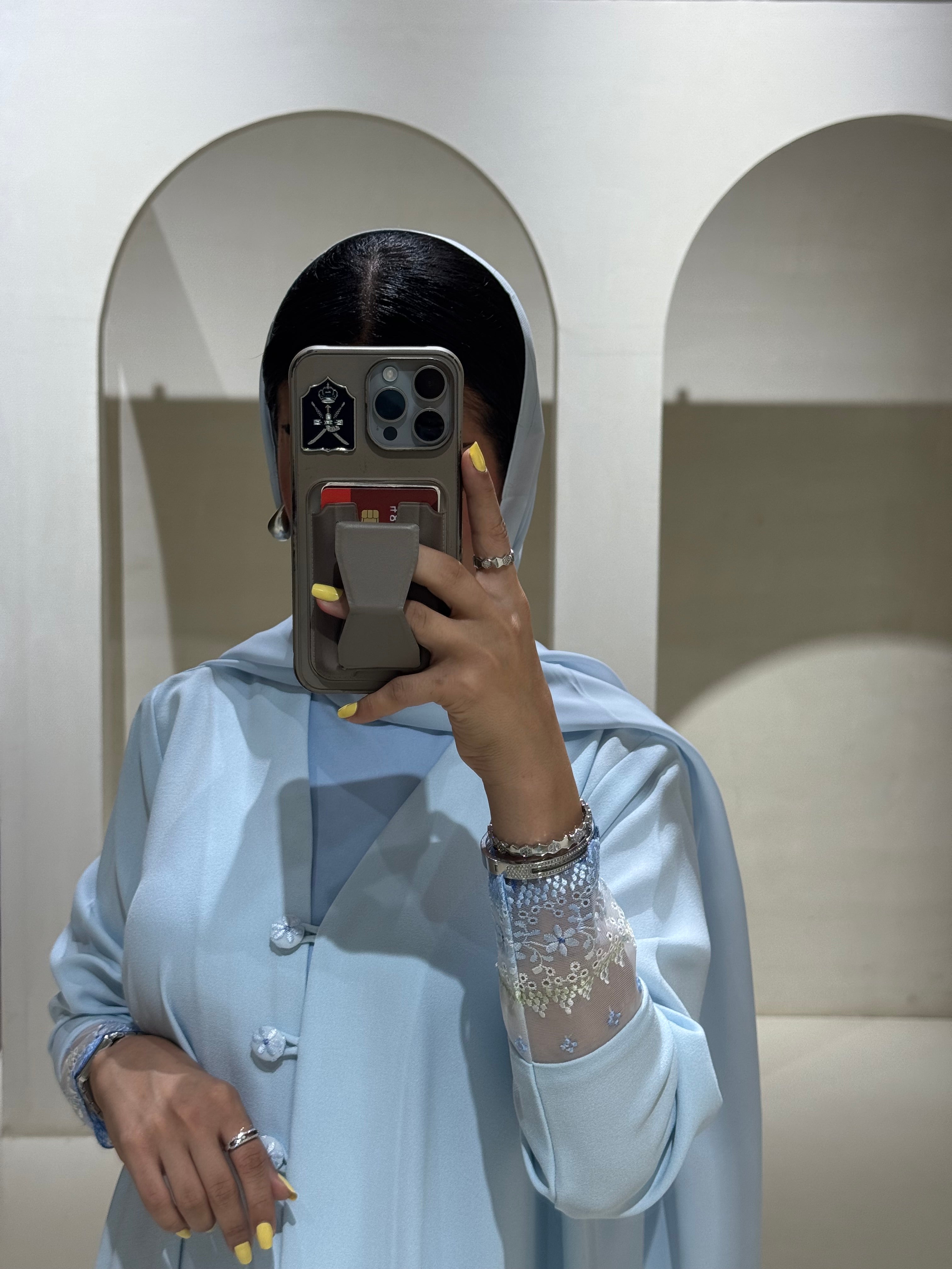 LS164 - Blue A Cut Summer  Abaya