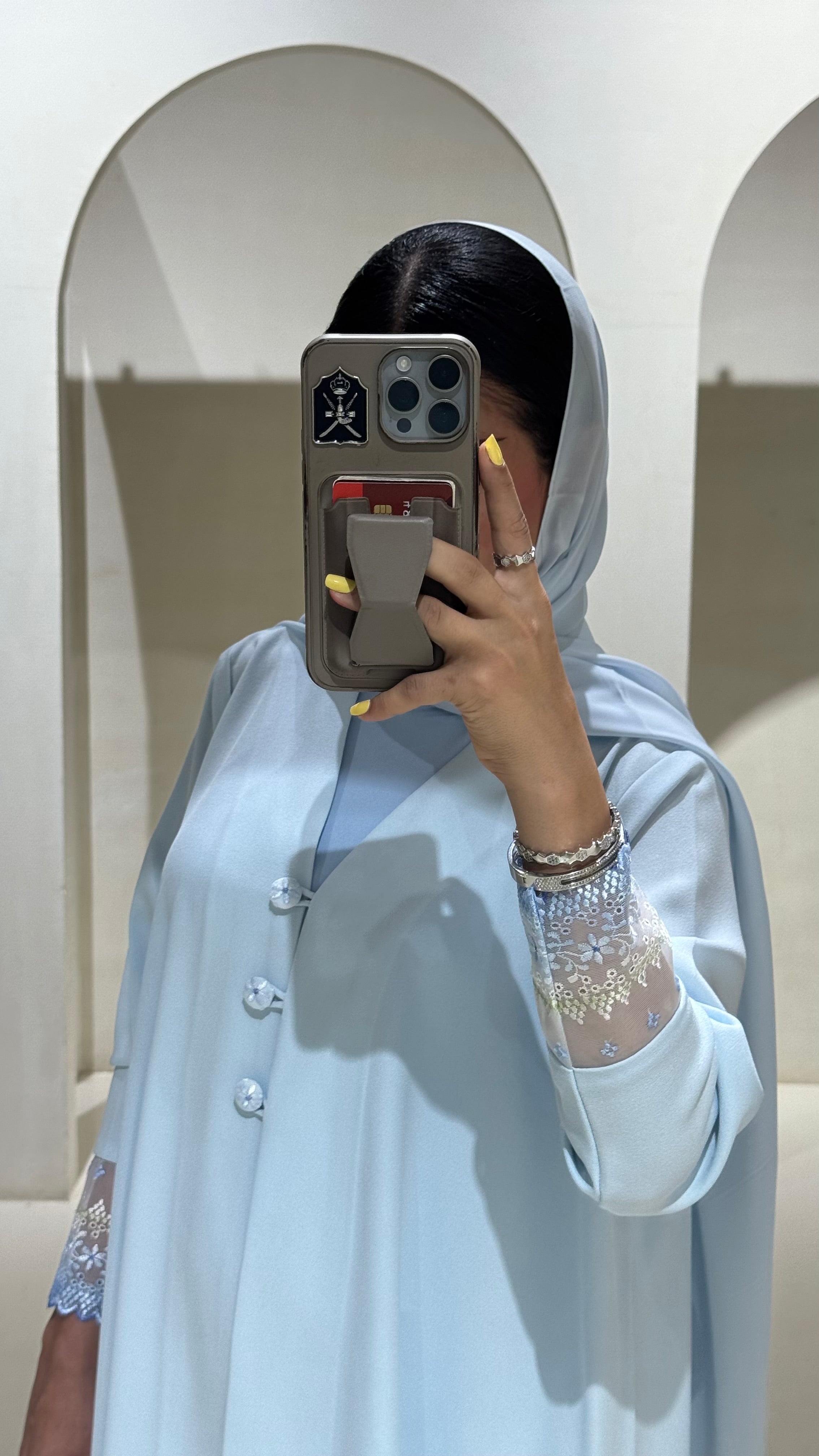 LS164 - Blue A Cut Summer  Abaya