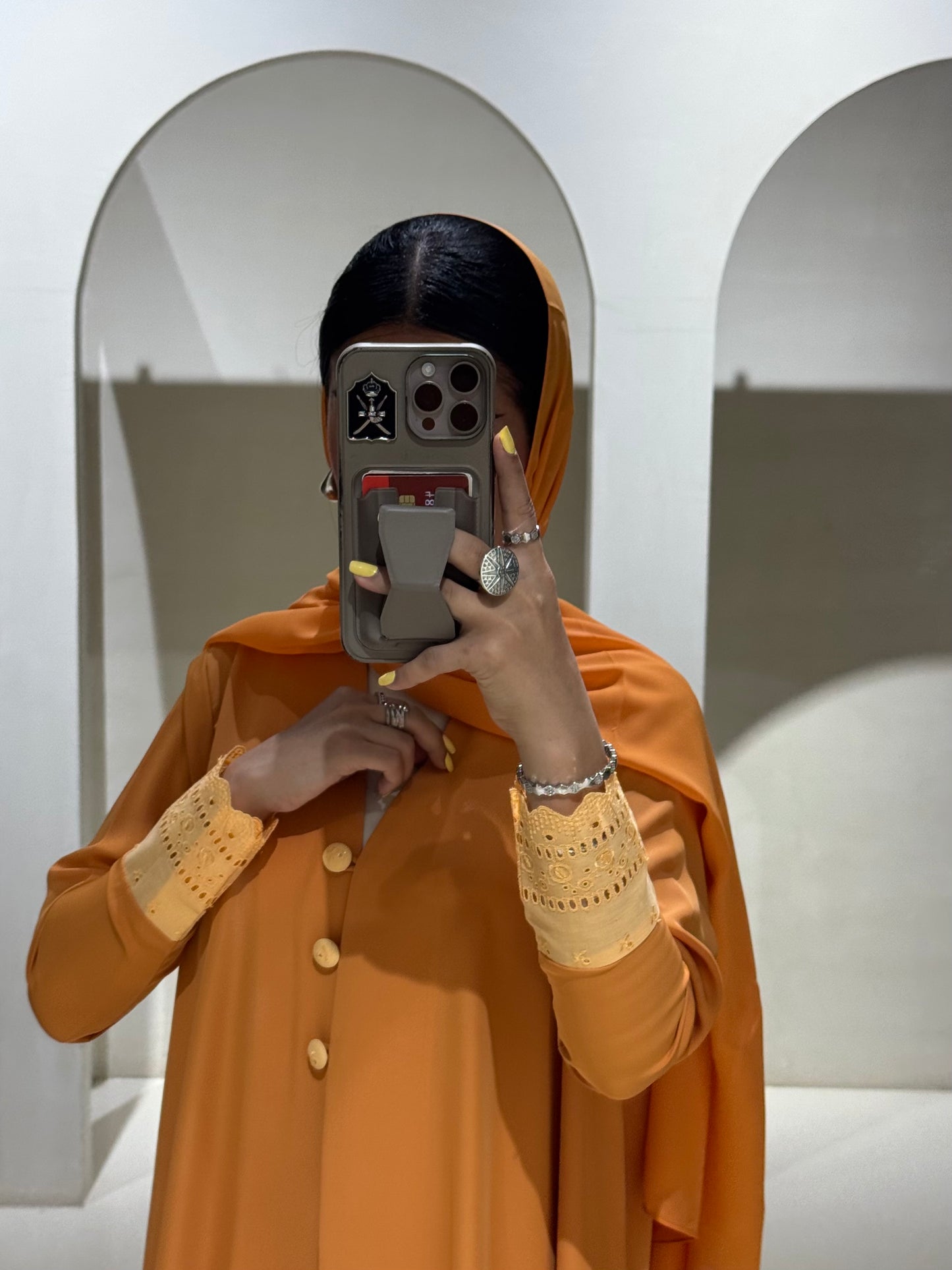 LS165 - Orange A Cut Summer Abaya