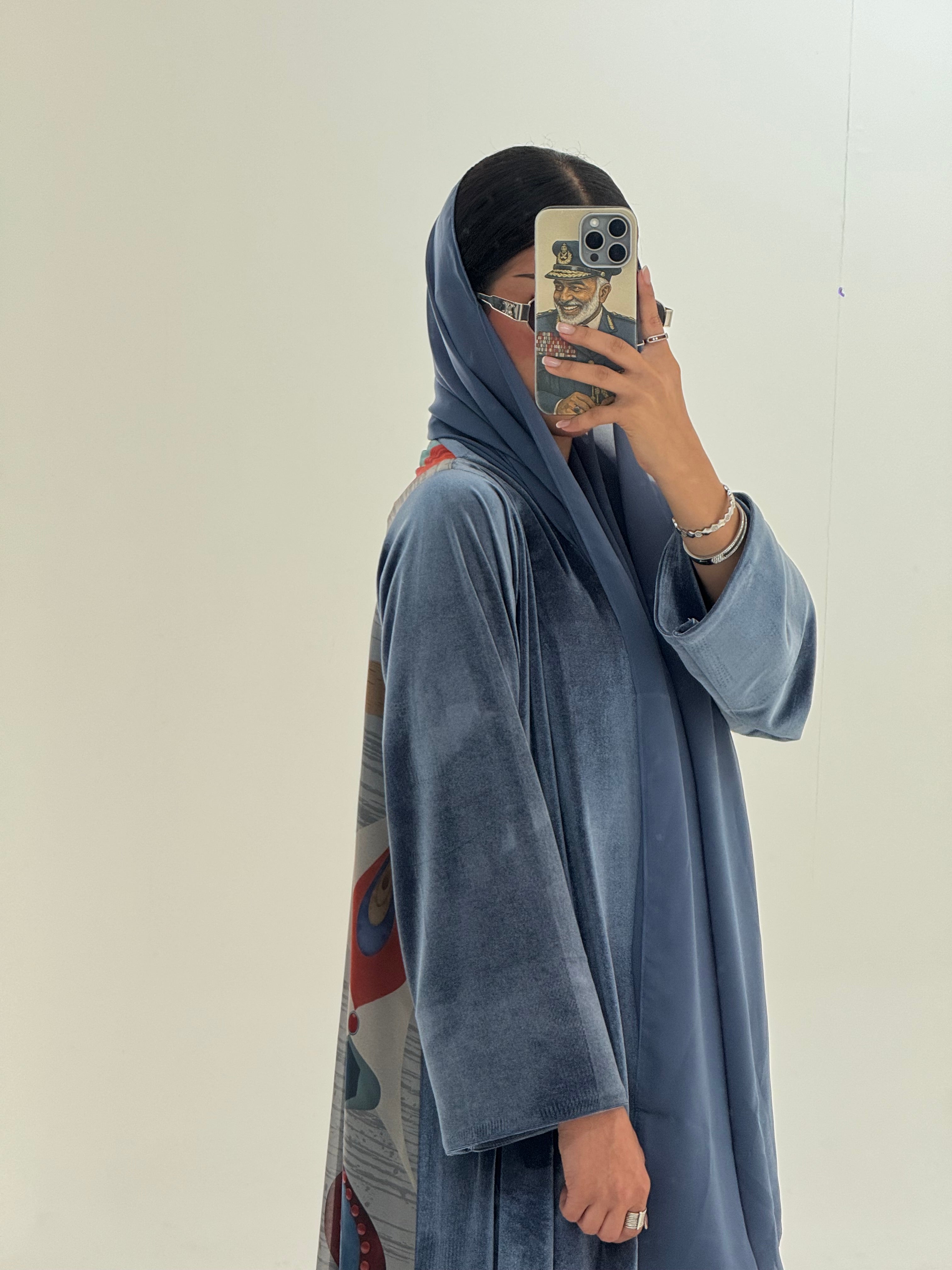 LS200 navy A Cut Summer velvet Abaya (Copy) (Copy)