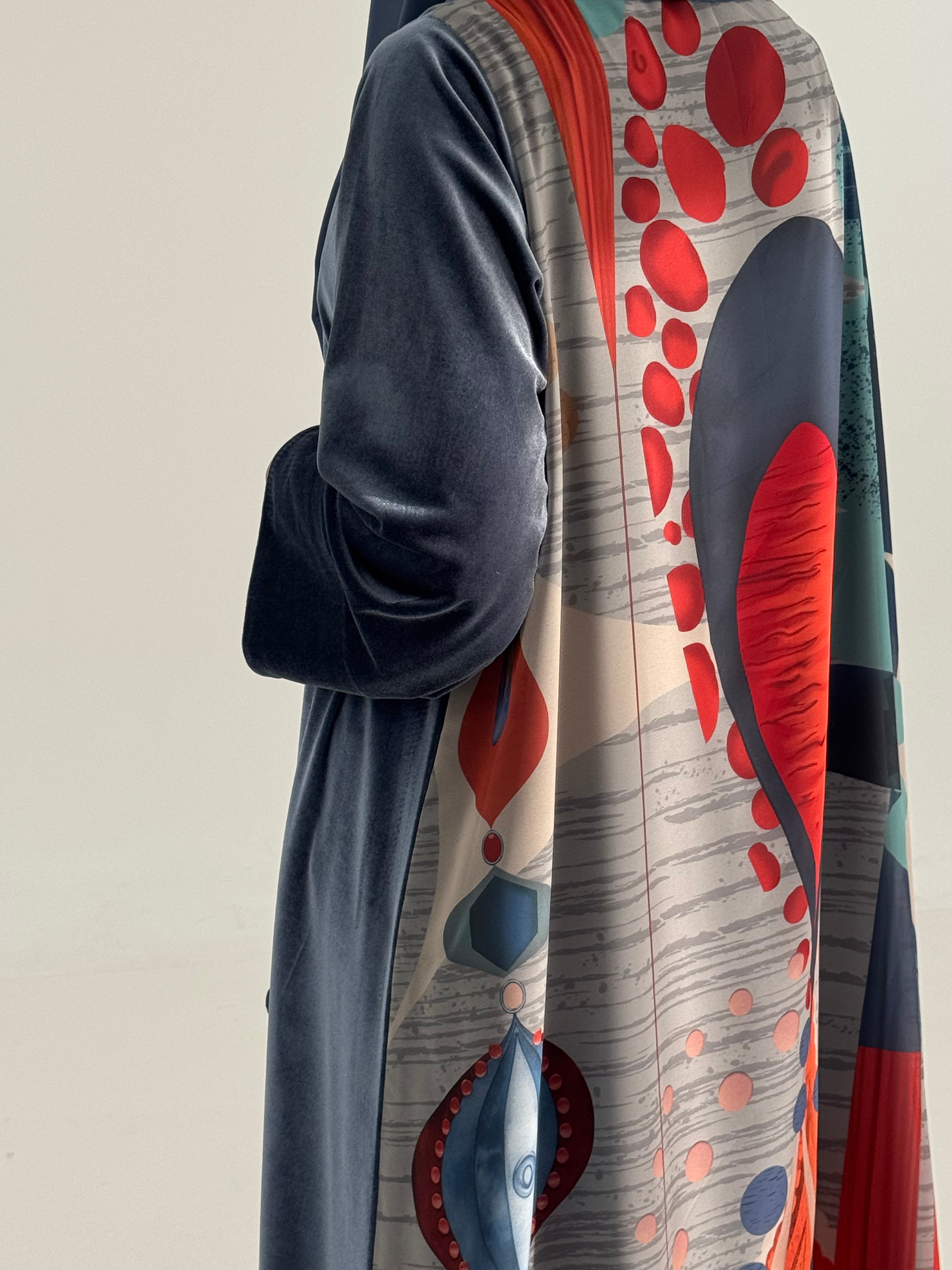 LS200 navy A Cut Summer velvet Abaya (Copy) (Copy)