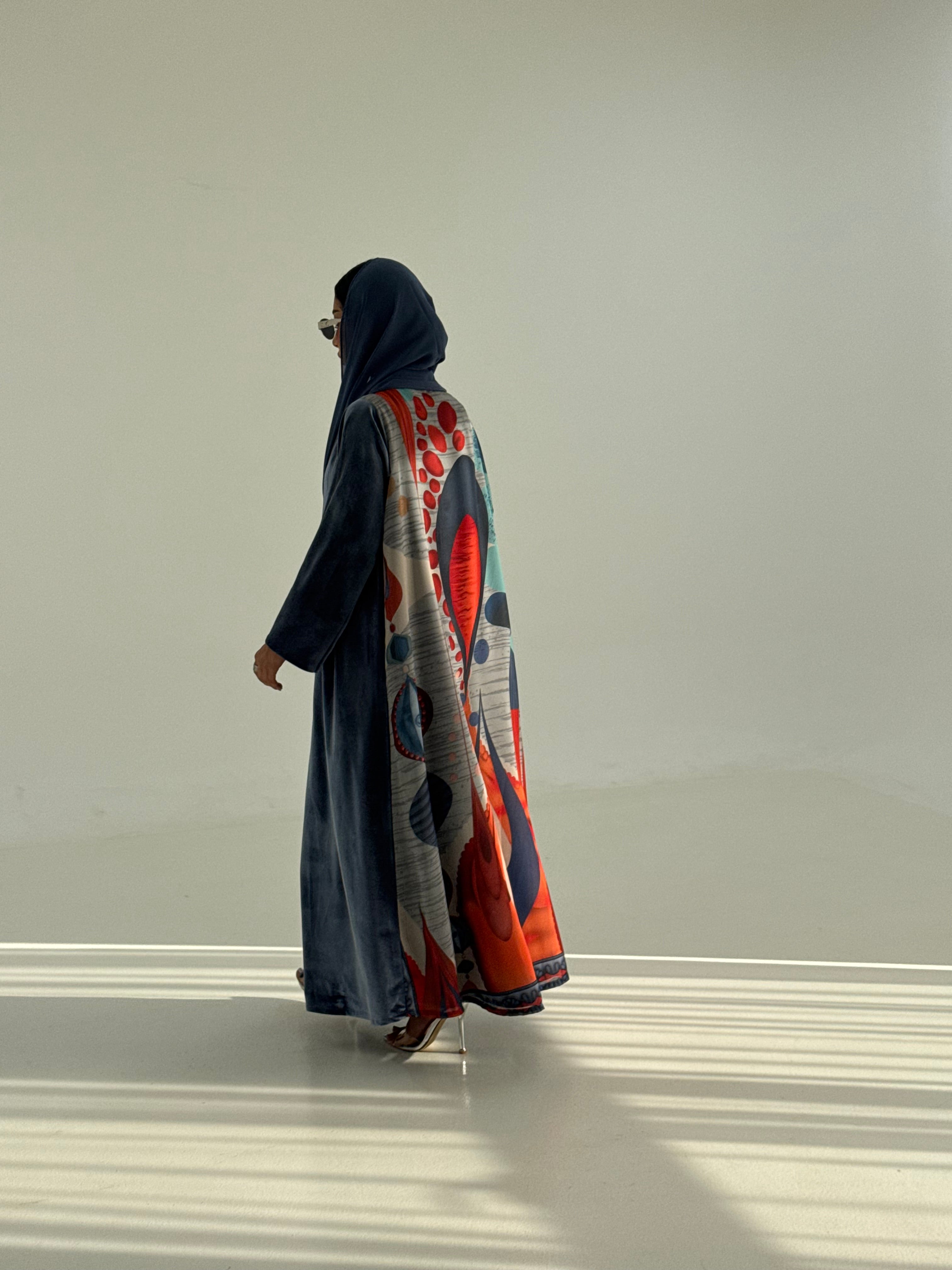 LS200 navy A Cut Summer velvet Abaya (Copy) (Copy)