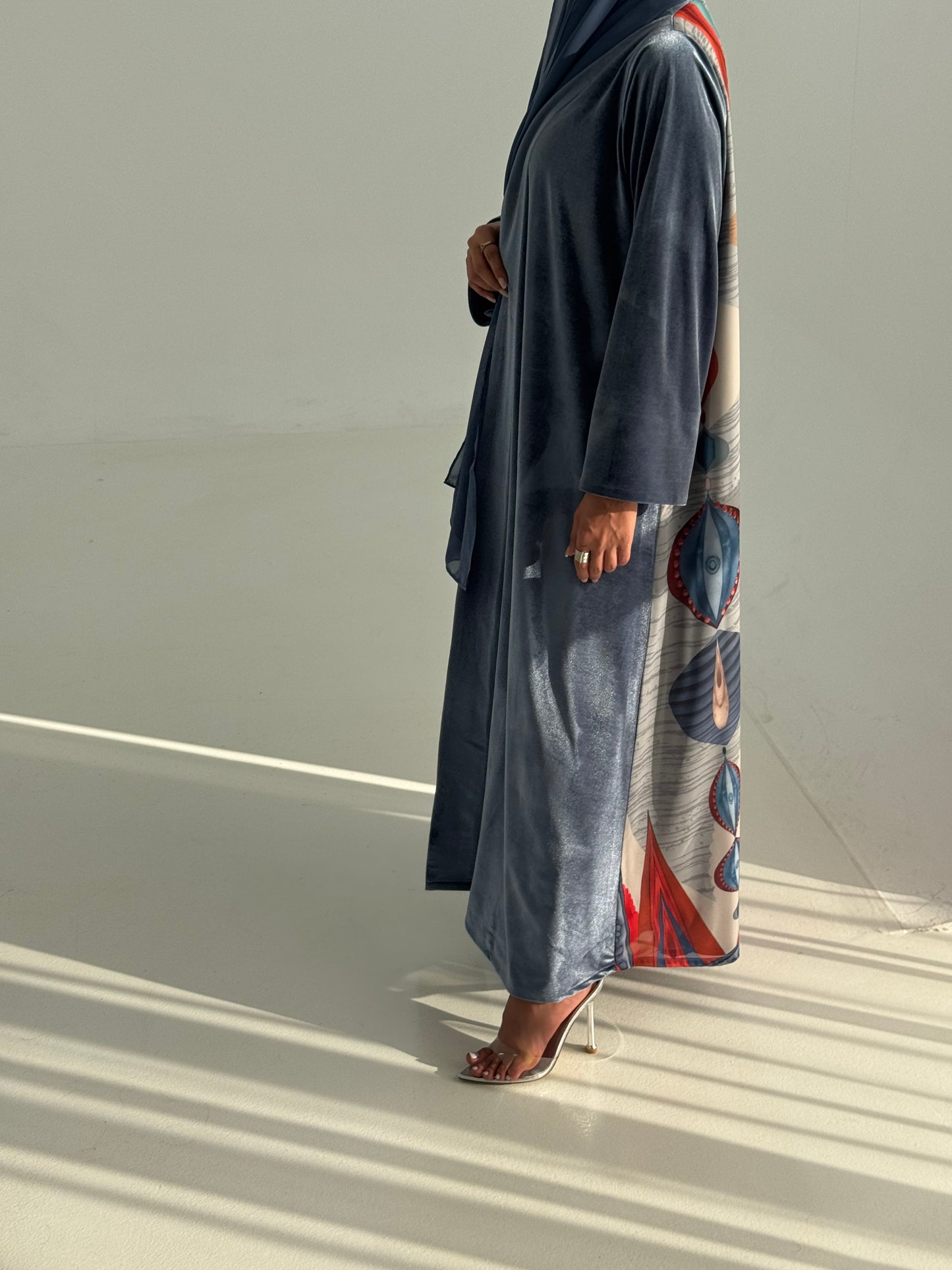 LS200 navy A Cut Summer velvet Abaya (Copy) (Copy)