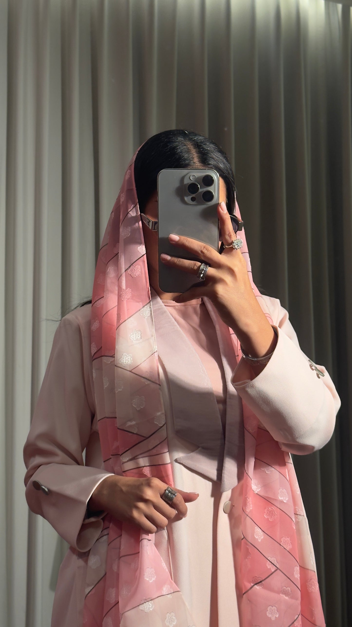 LS186 Pink Blazer A Cut Summer Abaya