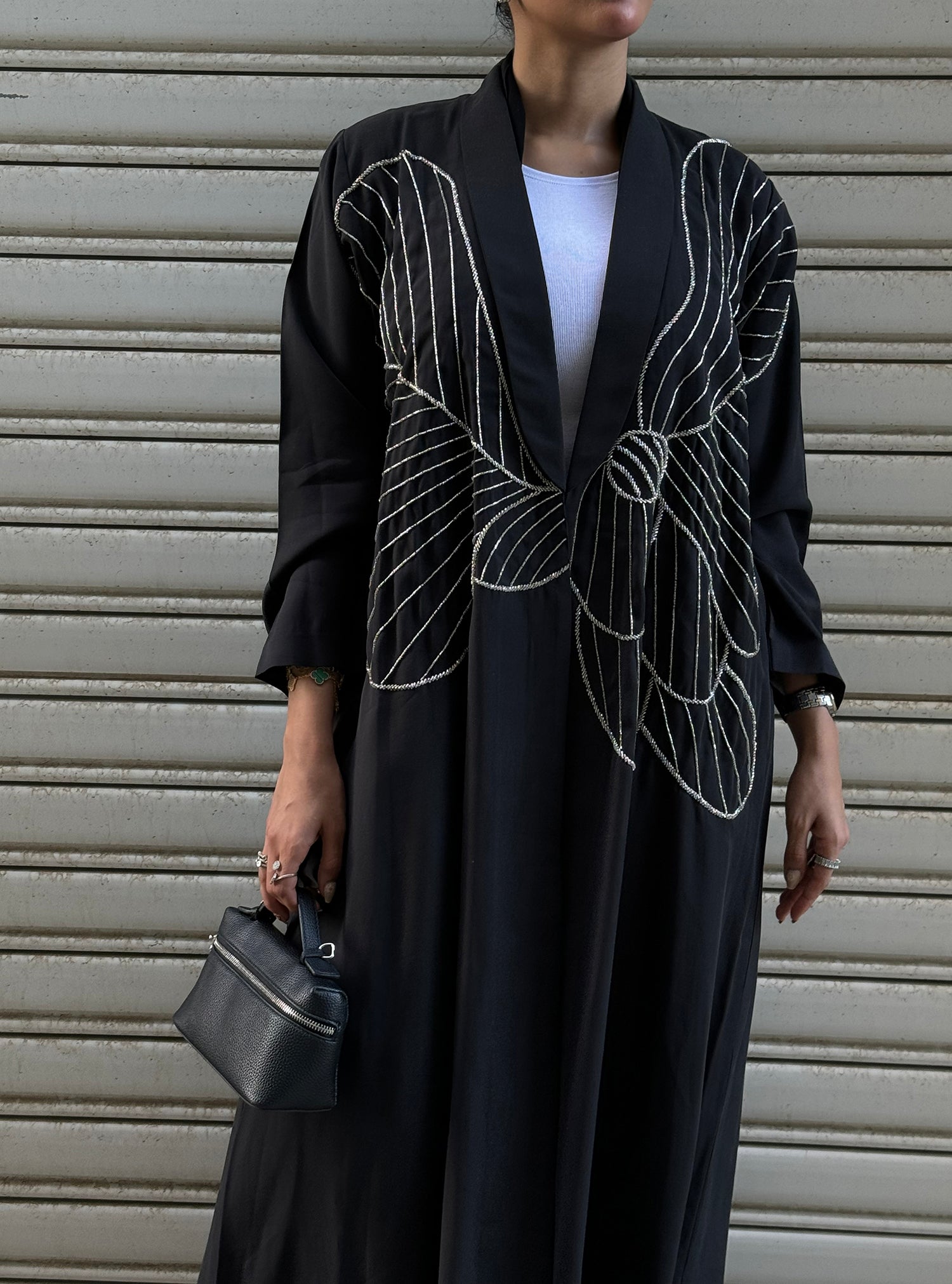 LS161 Black A cut Modest Abaya