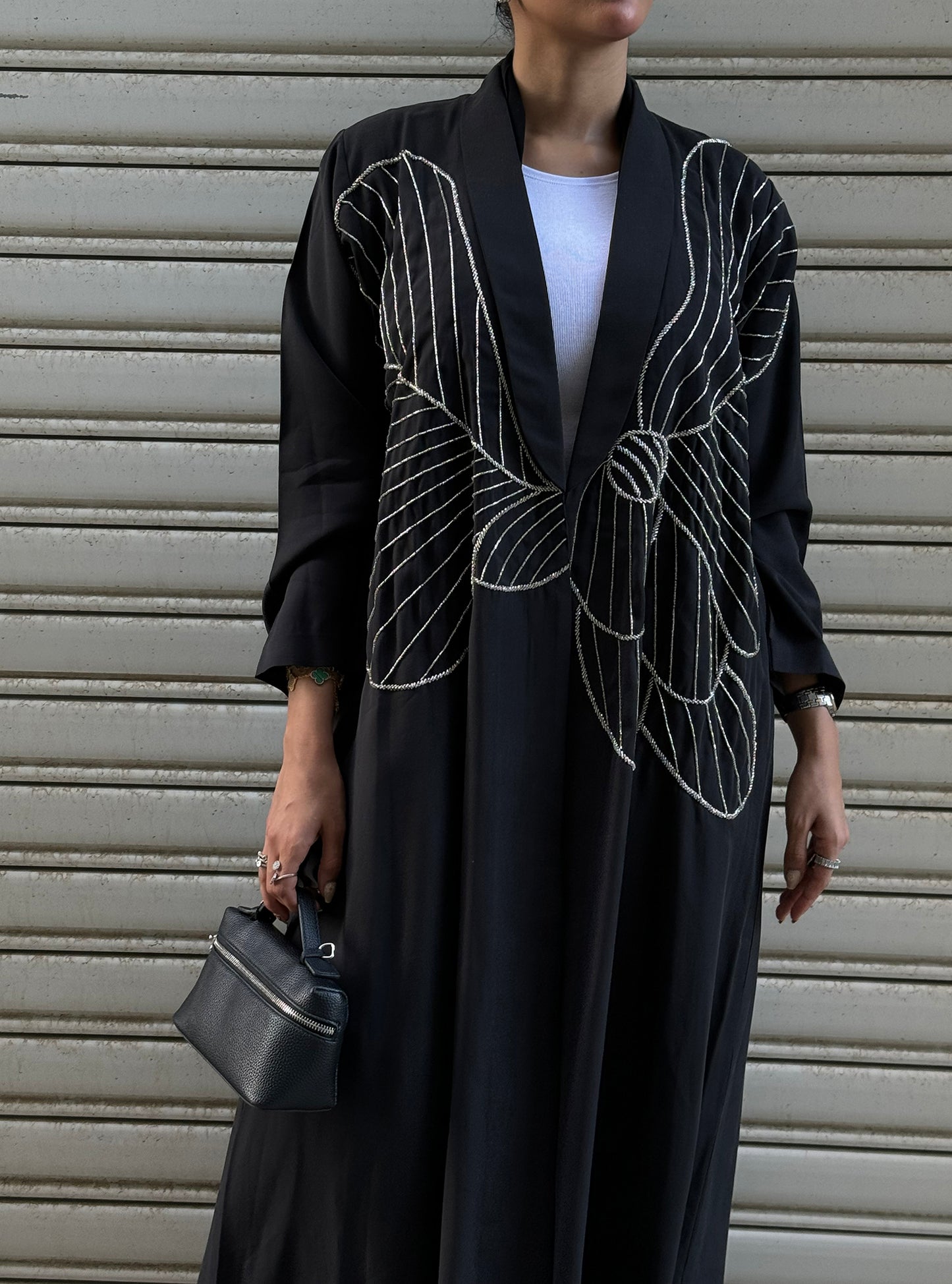 LS161 Black A cut Modest Abaya