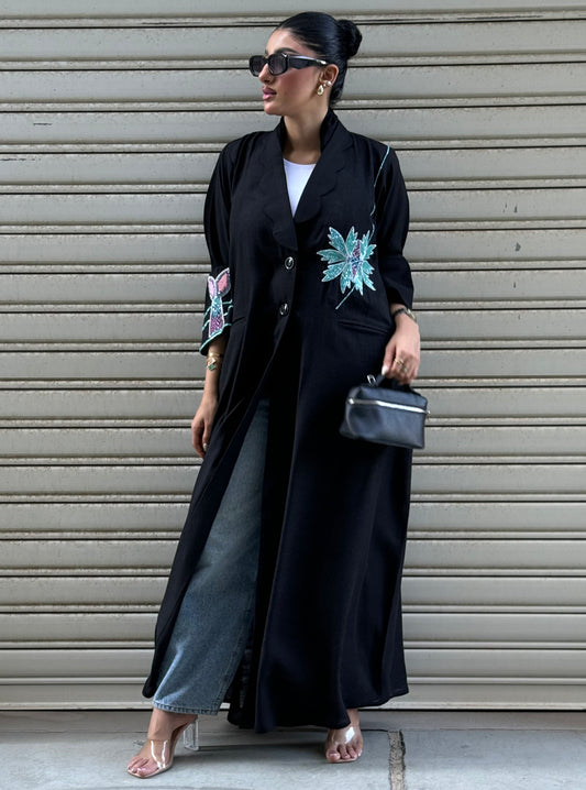 LS162 Black Acut Modest Abaya