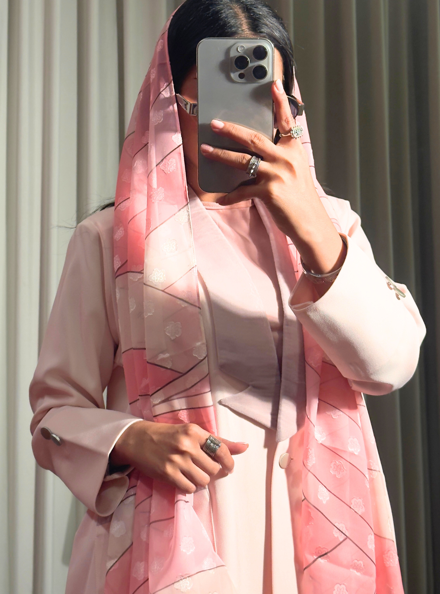 LS186 Pink Blazer A Cut Summer Abaya