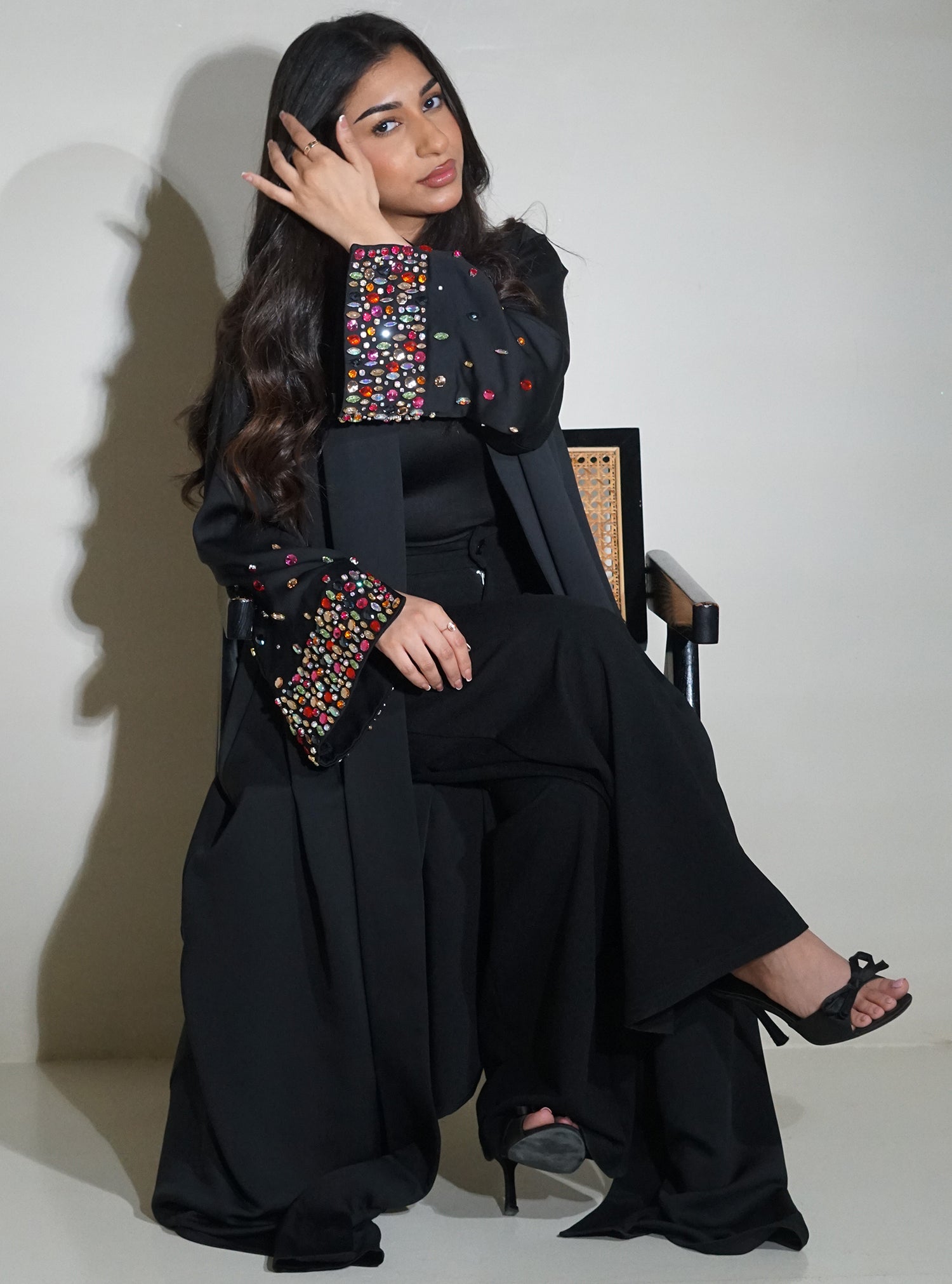 LS128 Black Acut Modest Abaya