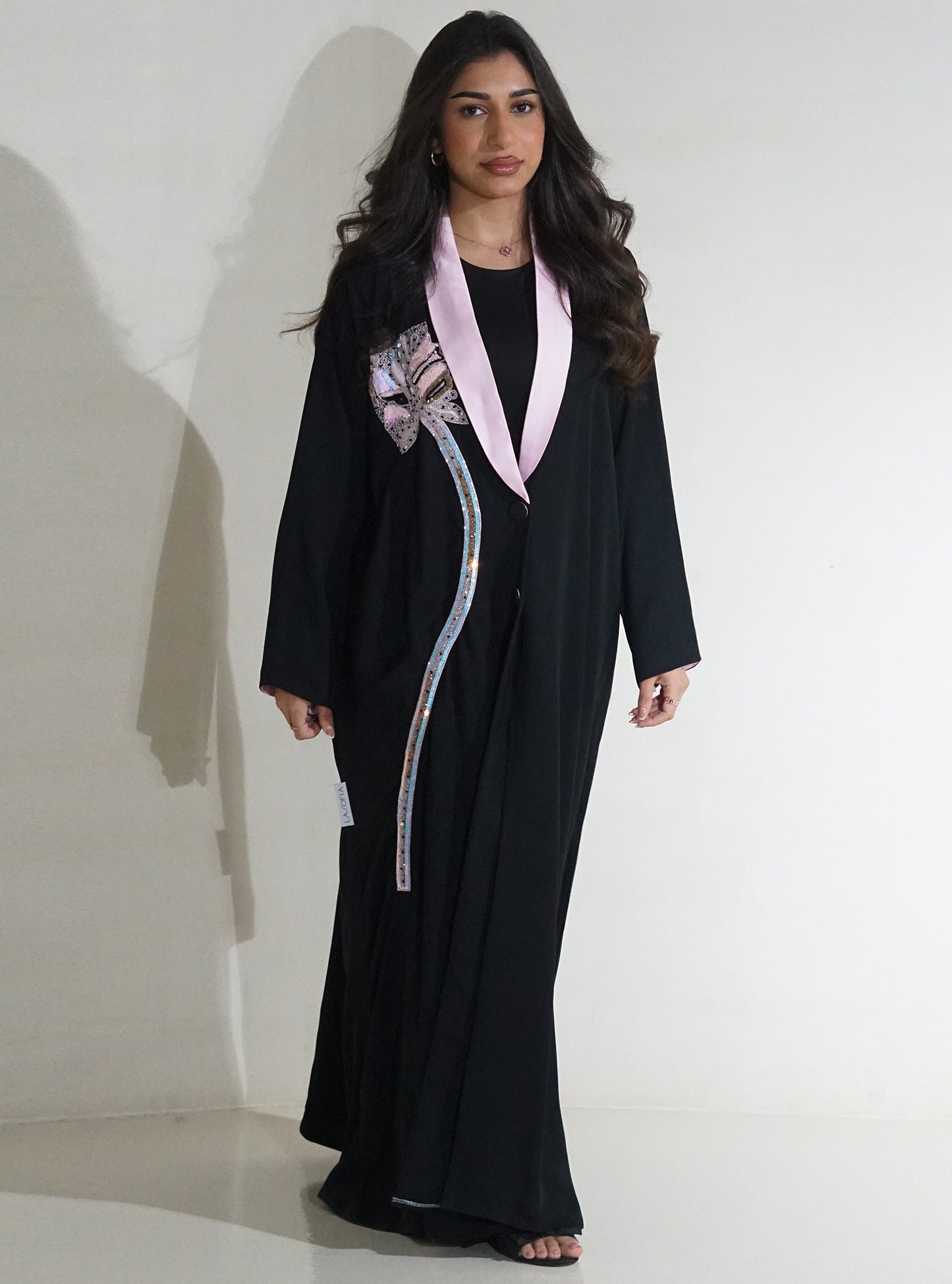LS126 Black Acut Modest Abaya