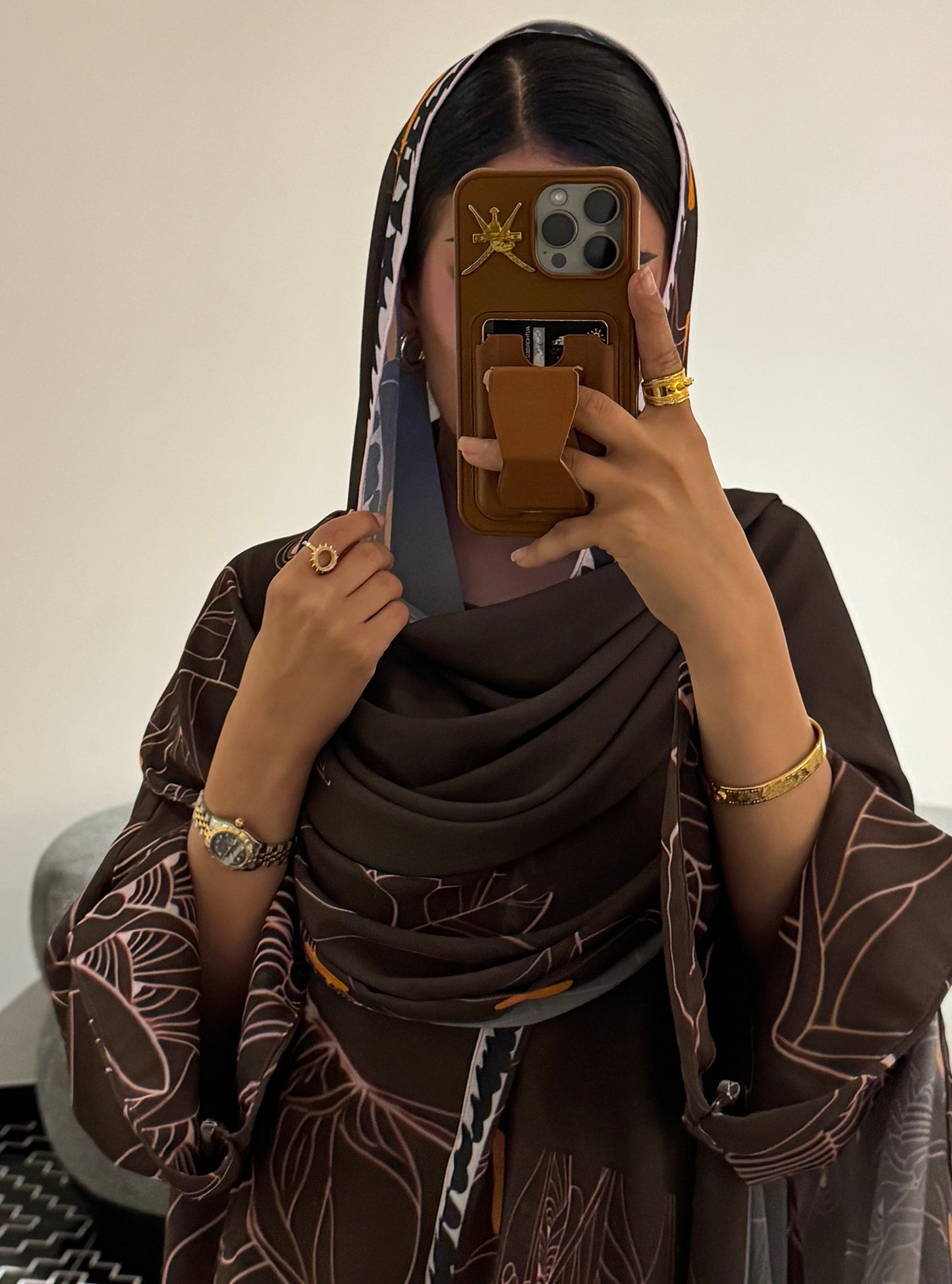 LS180 Brown A cut Modest abaya
