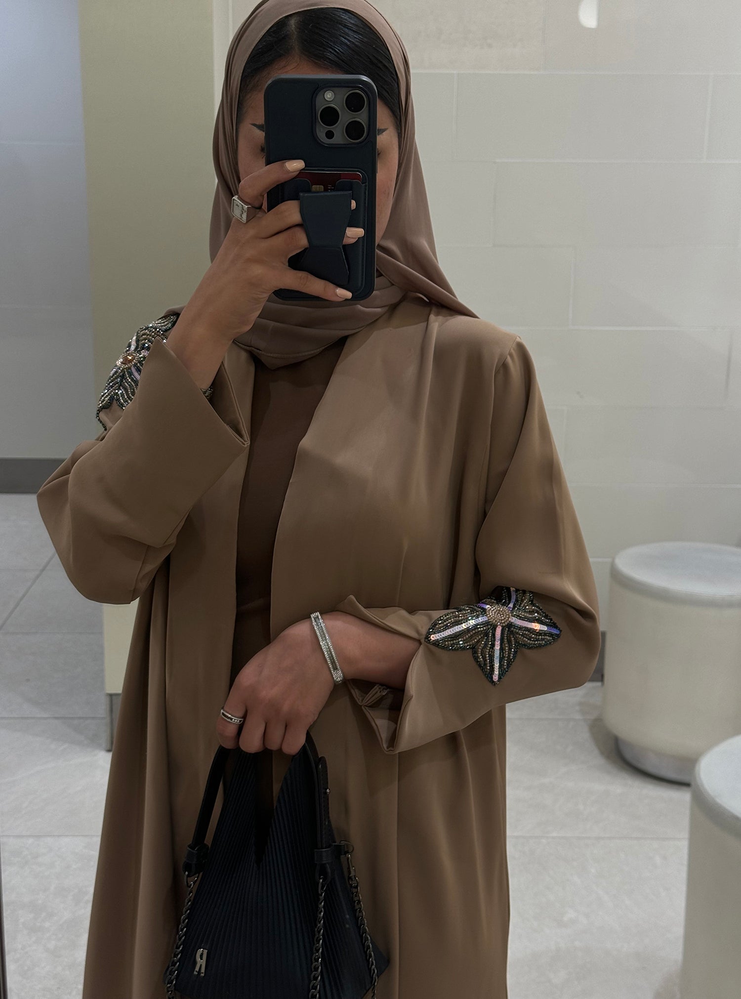 LS139 Brown Acut modest Abaya