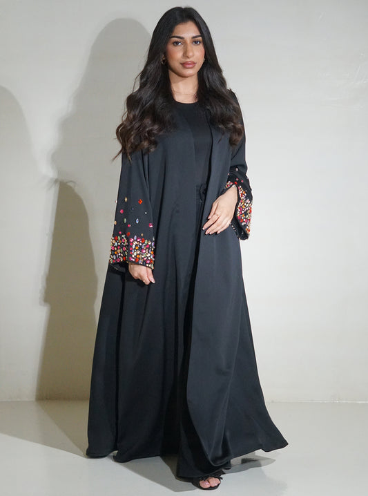 LS128 Black Acut Modest Abaya