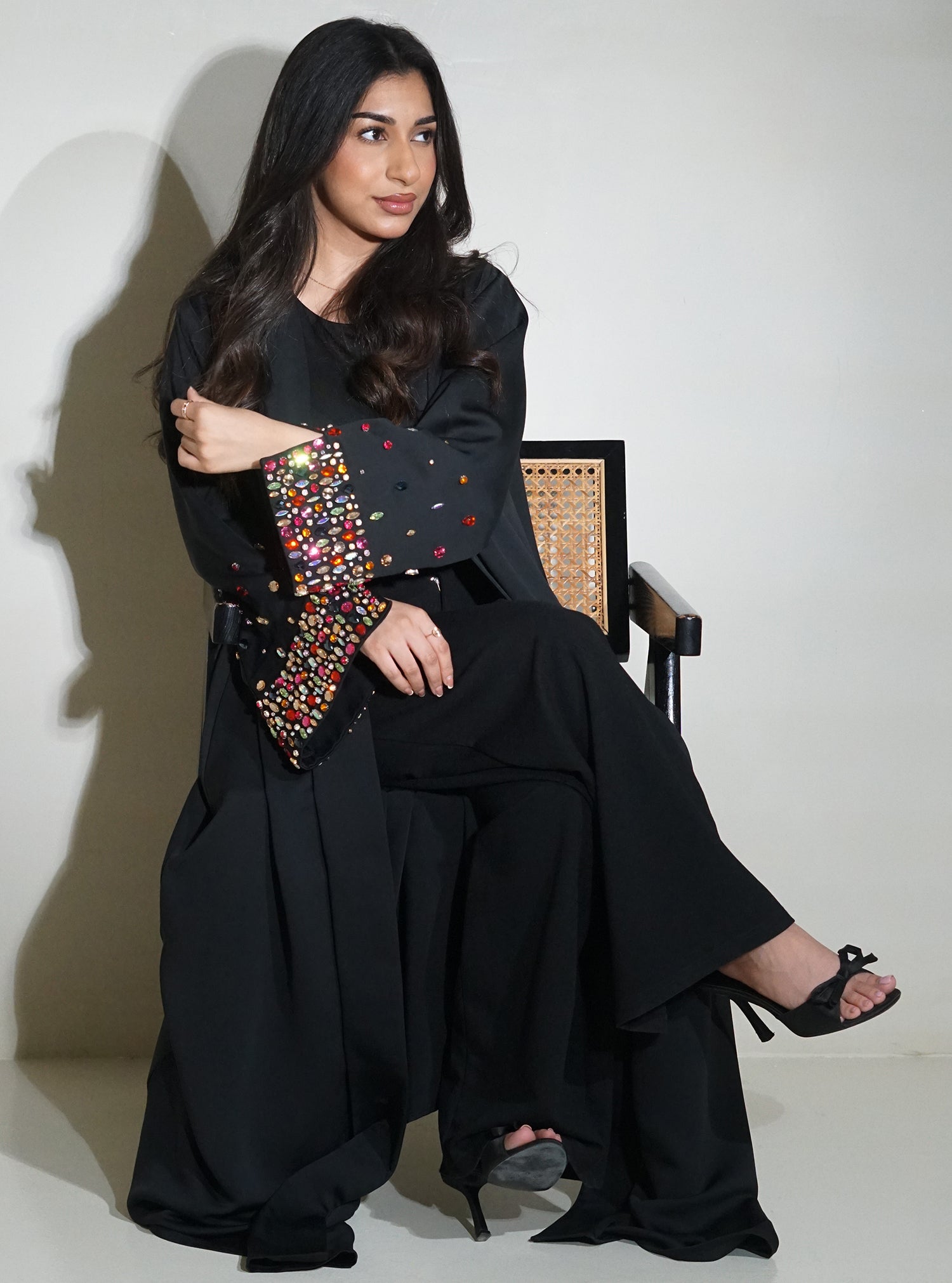 LS128 Black Acut Modest Abaya
