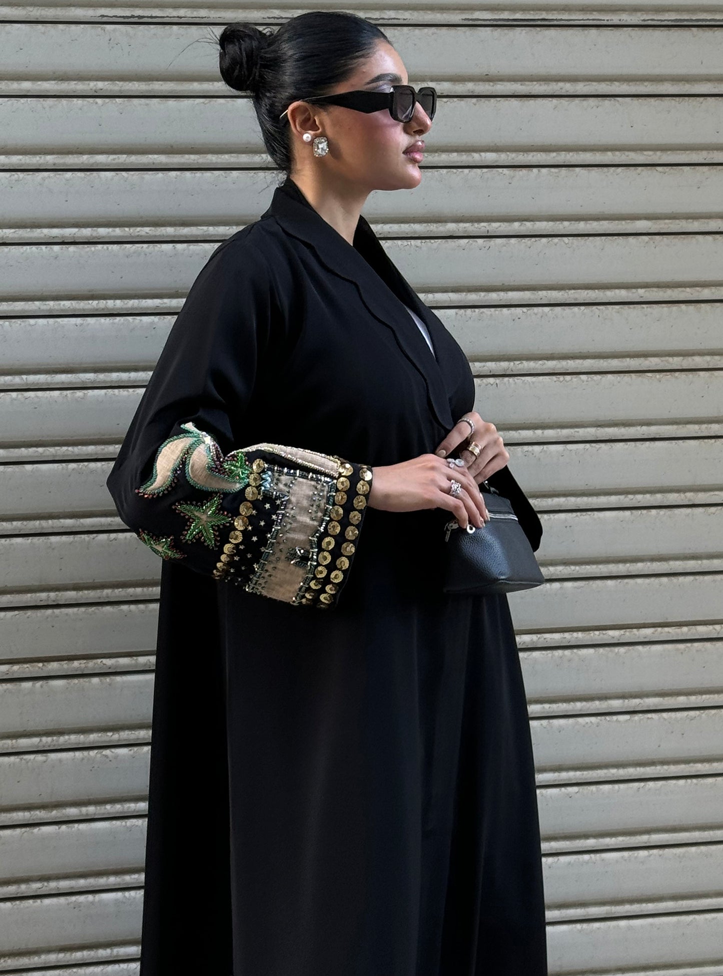 LS163 Black Acut Modest Abaya