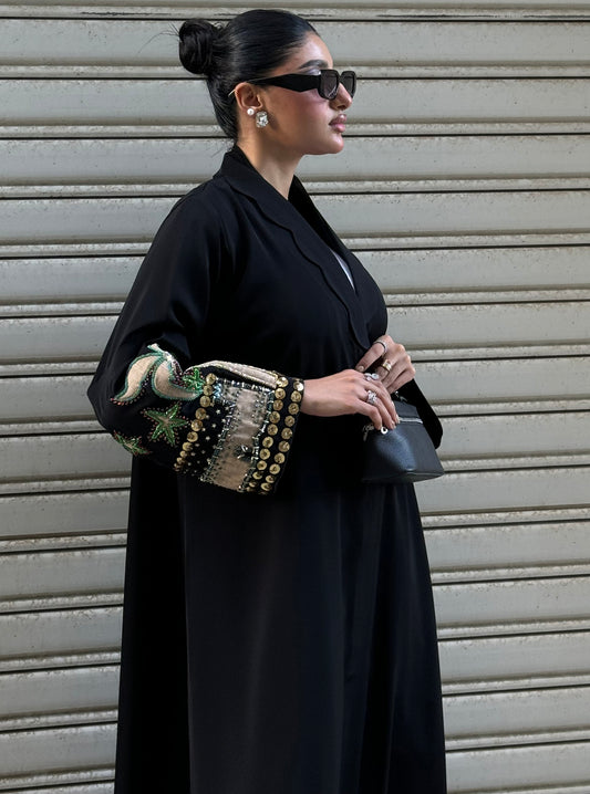 LS163 Black Acut Modest Abaya