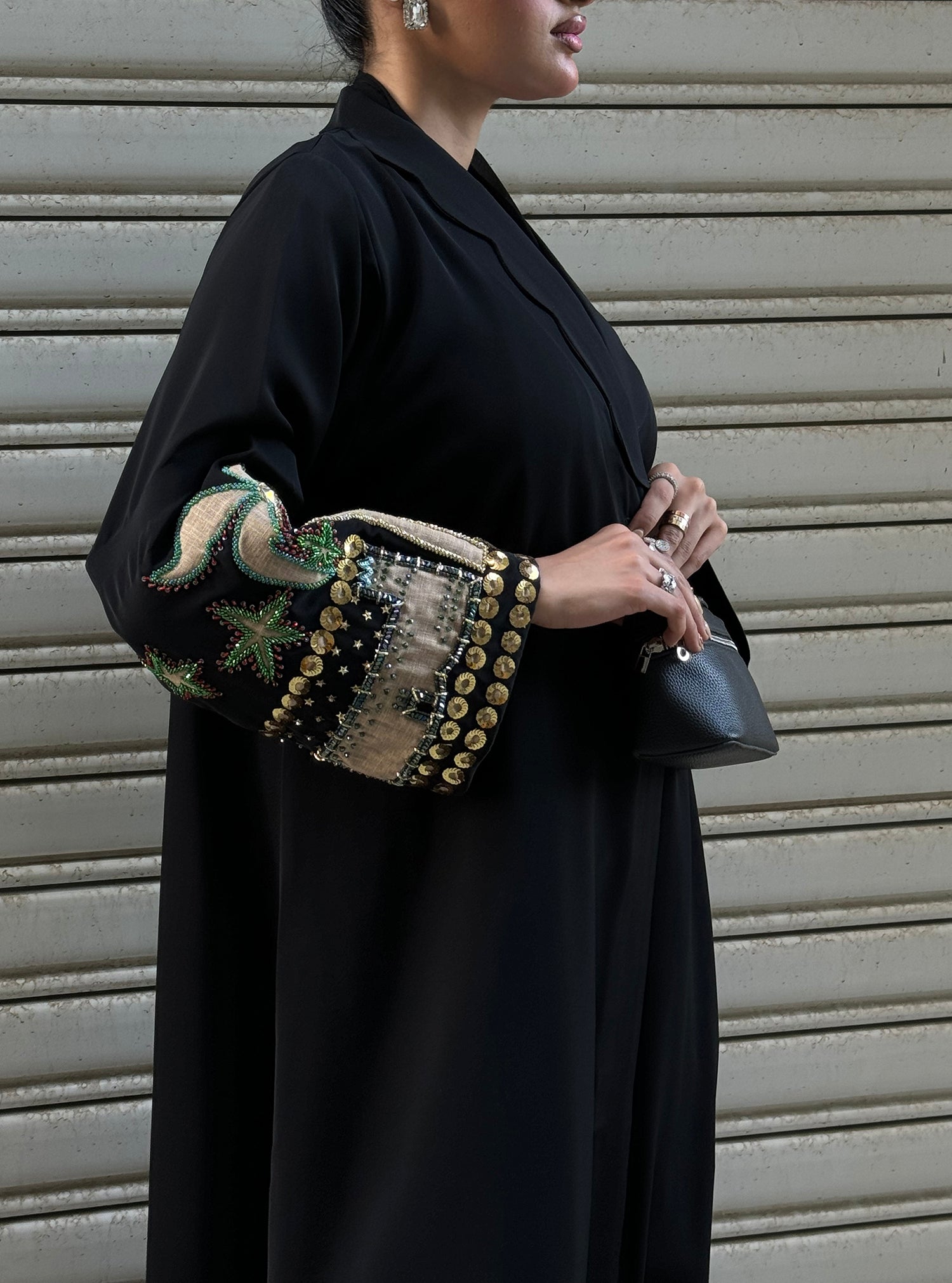 LS163 Black Acut Modest Abaya