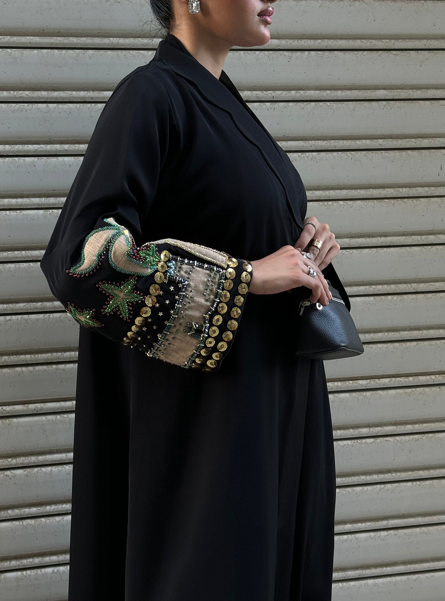 LS163 Black Acut Modest Abaya