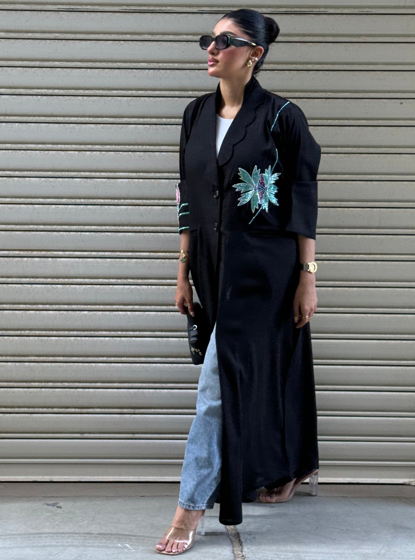 LS162 Black Acut Modest Abaya