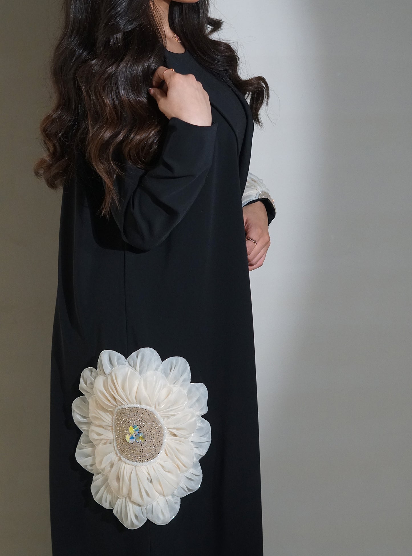 LS130 Black A Cut Modest Abaya